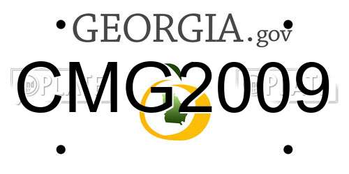 CMG2009 Georgia License Plate