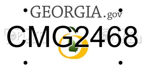 CMG2468 Georgia License Plate