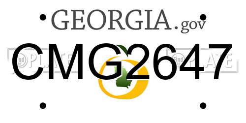 CMG2647 Georgia License Plate