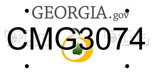 CMG3074 Georgia License Plate