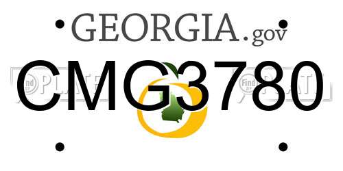 CMG3780 Georgia License Plate