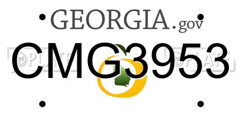 CMG3953 Georgia License Plate