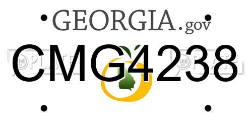 CMG4238 Georgia License Plate