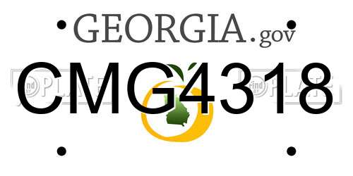 CMG4318 Georgia License Plate