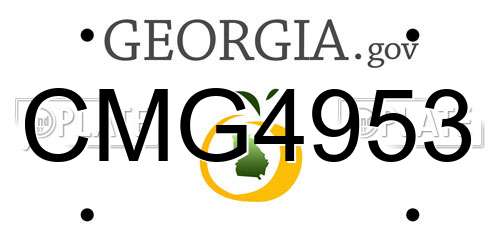 CMG4953 Georgia License Plate