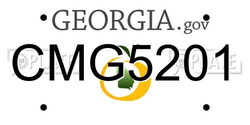 CMG5201 Georgia License Plate