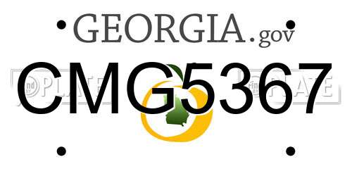 CMG5367 Georgia License Plate