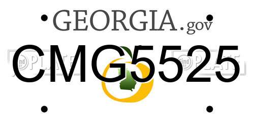 CMG5525 Georgia License Plate