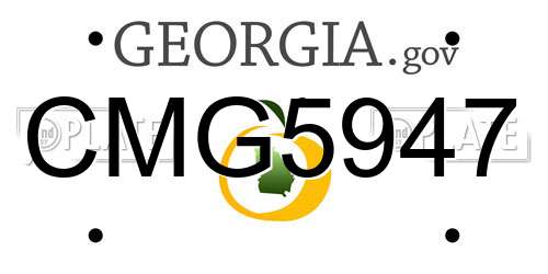 CMG5947 Georgia License Plate
