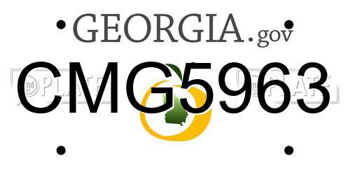 CMG5963 Georgia License Plate
