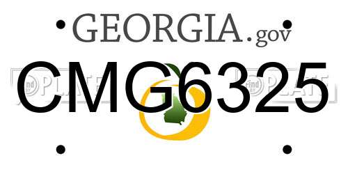 CMG6325 Georgia License Plate