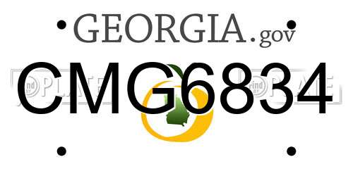 CMG6834 Georgia License Plate