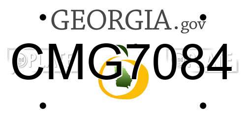 CMG7084 Georgia License Plate