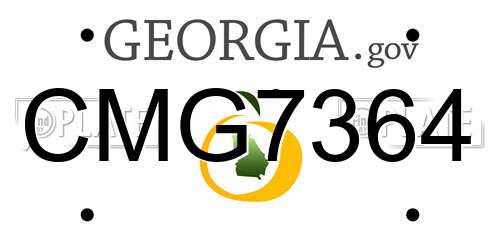 CMG7364 Georgia License Plate