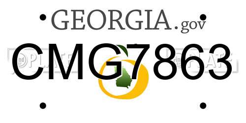 CMG7863 Georgia License Plate
