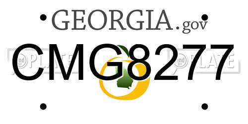 CMG8277 Georgia License Plate