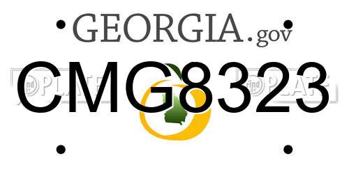 CMG8323 Georgia License Plate