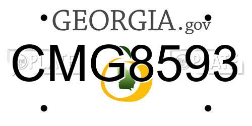 CMG8593 Georgia License Plate