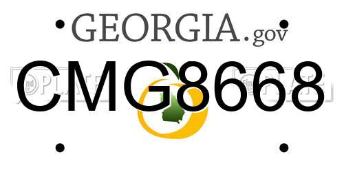 CMG8668 Georgia License Plate