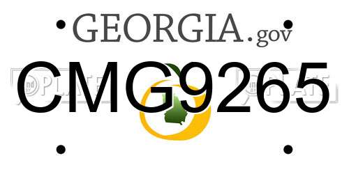 CMG9265 Georgia License Plate