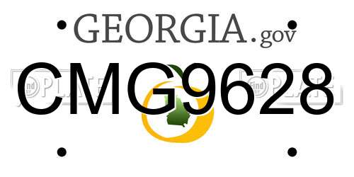 CMG9628 Georgia License Plate