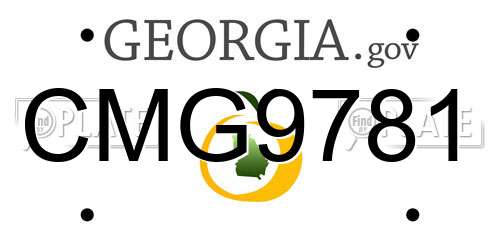 CMG9781 Georgia License Plate
