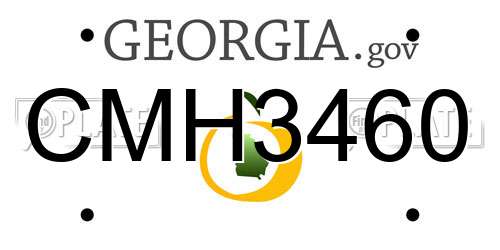 CMH3460 Georgia License Plate