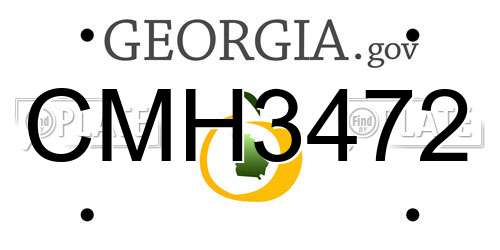 CMH3472 Georgia License Plate
