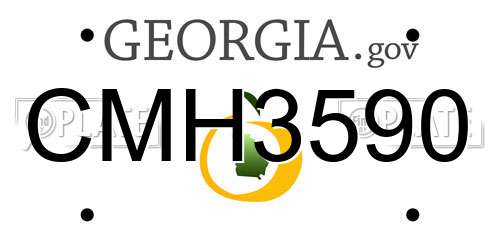 CMH3590 Georgia License Plate