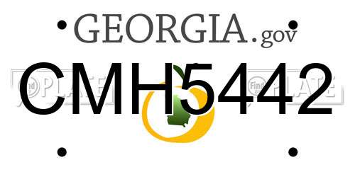 CMH5442 Georgia License Plate