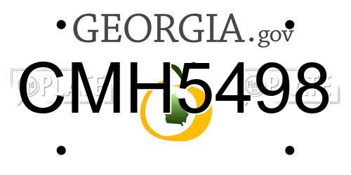 CMH5498 Georgia License Plate