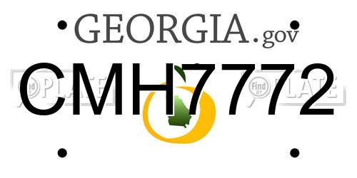 CMH7772 Georgia License Plate