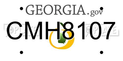 CMH8107 Georgia License Plate
