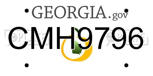 CMH9796 Georgia License Plate
