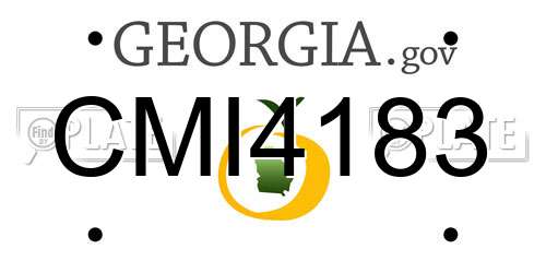 CMI4183 Georgia License Plate