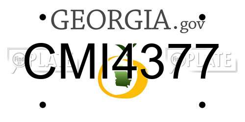 CMI4377 Georgia License Plate
