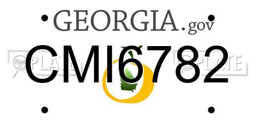 CMI6782 Georgia License Plate