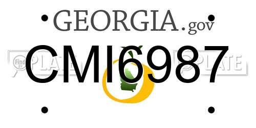 CMI6987 Georgia License Plate