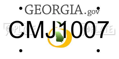 CMJ1007 Georgia License Plate