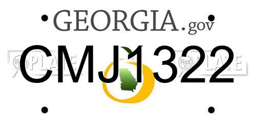 CMJ1322 Georgia License Plate