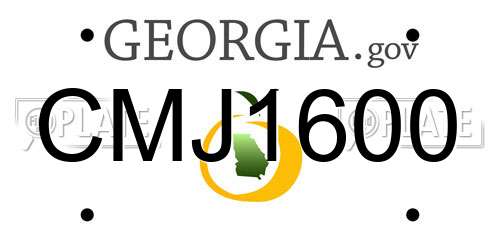 CMJ1600 Georgia License Plate