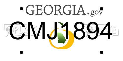 CMJ1894 Georgia License Plate