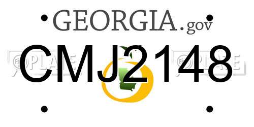 CMJ2148 Georgia License Plate