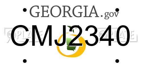 CMJ2340 Georgia License Plate