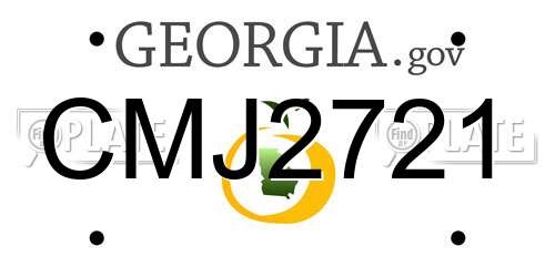 CMJ2721 Georgia License Plate