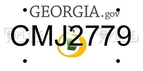 CMJ2779 Georgia License Plate