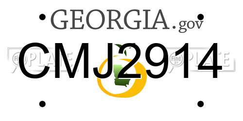 CMJ2914 Georgia License Plate