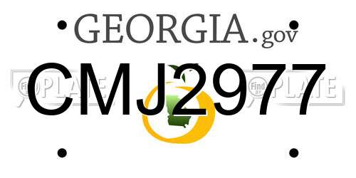 CMJ2977 Georgia License Plate