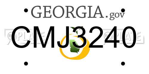 CMJ3240 Georgia License Plate
