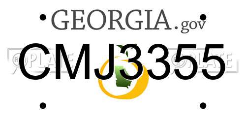 CMJ3355 Georgia License Plate